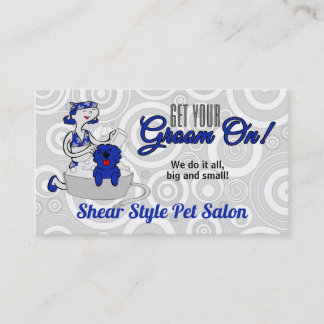 Tarjeta De Citas Blue Groom On con el siguiente Mascota Grooming