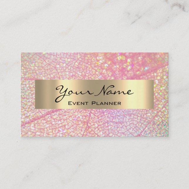 Tarjeta De Citas BODA MAKEUP ARTIST COUCH Rosa HOLOGRAPH (Anverso)