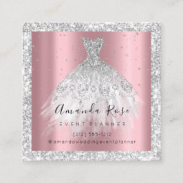 Tarjeta De Citas Boda Planner Event Planner Pink Confetti Silver Gr