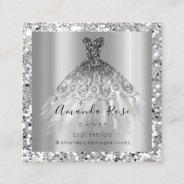 Tarjeta De Citas Boda Purpurina del planificador de eventos Gris pl