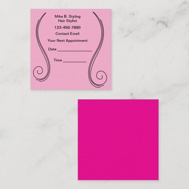 Tarjeta De Citas Bold Pink Hair Stylist Theme Appointment Cards (Anverso / Reverso)