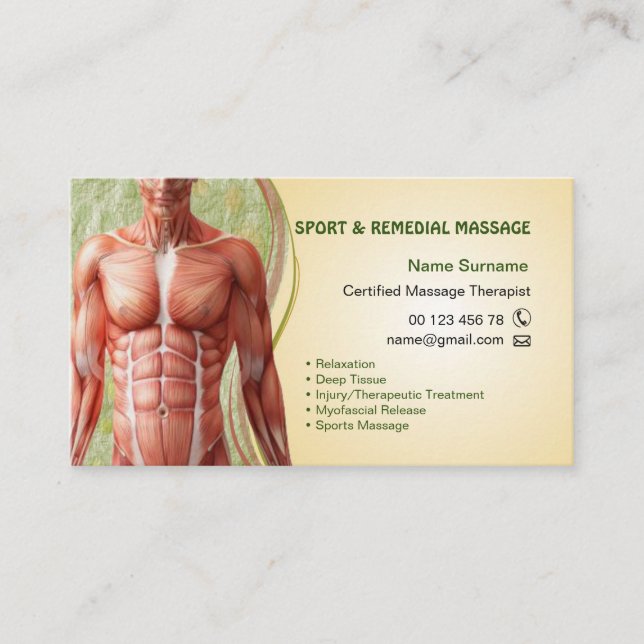 Tarjeta De Citas Business card  for Massage Therapist (Anverso)