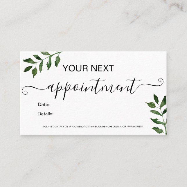 Tarjeta De Citas Cabello de maquillaje minimalista (Anverso)