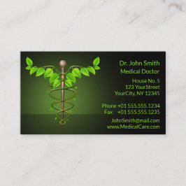 Tarjeta De Citas Caducto médico alternativo holístico hojas verdes