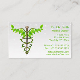 Tarjeta De Citas Caducto médico alternativo Verde deja blanco