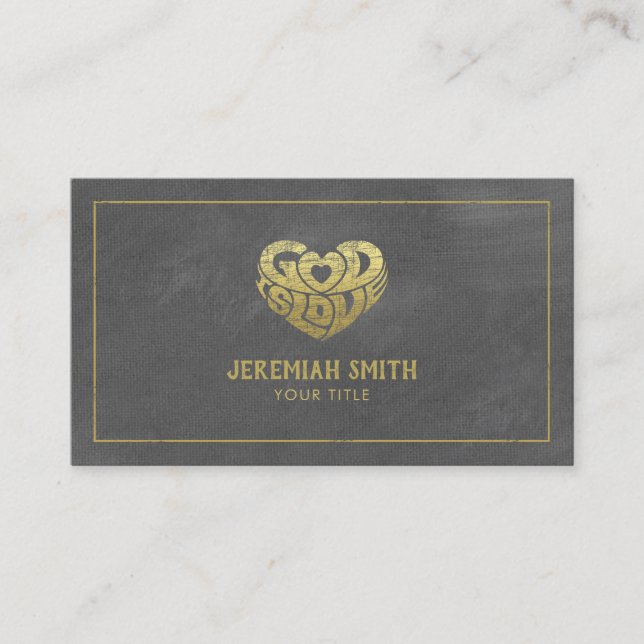 Tarjeta De Citas Canvas grises Dios es amor Iglesia cristiana Pasto (Anverso)