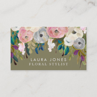 Tarjeta De Citas Cartas de negocios con estilo Floral Pintura Flori