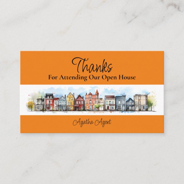 Tarjeta De Citas Casa Abierta Inmobiliaria Gracias Amarillo (Anverso)