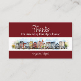 Tarjeta De Citas Casa Abierta Inmobiliaria Gracias Burgandy