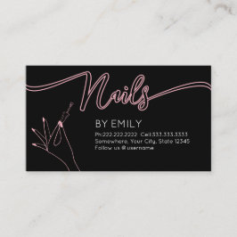 Tarjeta De Citas Chic nail salon Manicurist Blush Pink