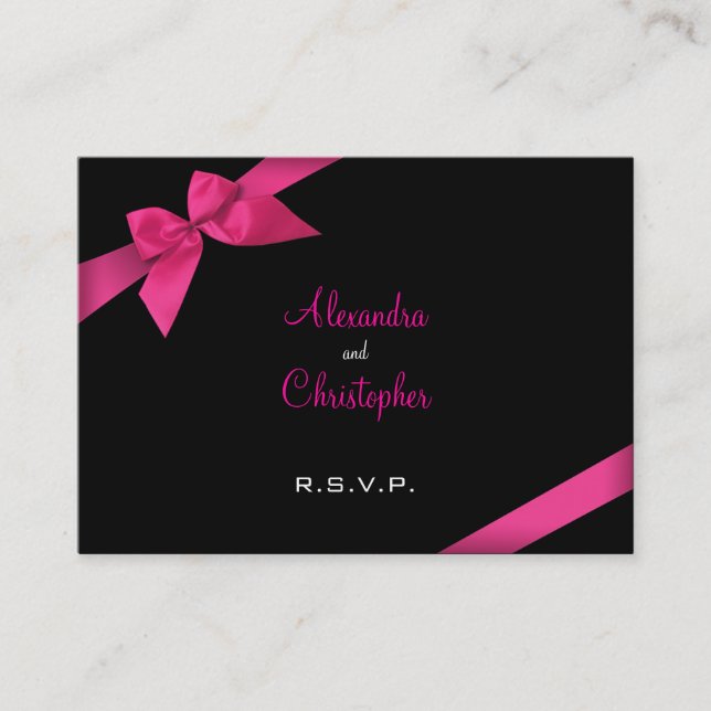 Tarjeta De Citas Cinta rosada RSVP Minicard (Anverso)
