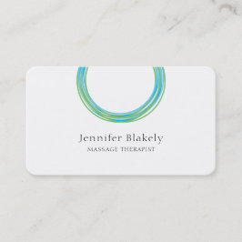 Tarjeta De Citas Círculo moderno de energía Verde azulada azul blan