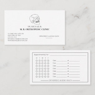Tarjeta De Citas Cirujano ortopédico de cráneo Anatomía médica