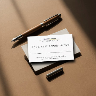 Tarjeta De Citas Clásico Tipo Faux Gold Line Law Abogado Legal