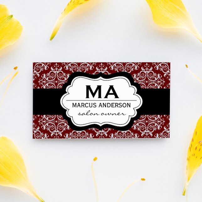 Tarjeta De Citas Classic Damask Pattern (red) Appointment (Subido por el creador)