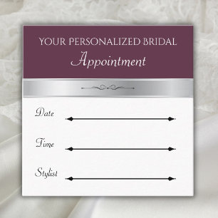 Tarjeta De Citas Cliente de la Boutique Nupcial Modern Mulberry