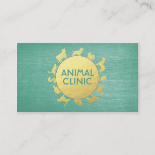 Tarjeta De Citas Clínica animal Hospital Pet Care Sitter Gold Anima