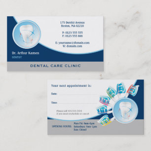 Tarjeta De Citas Clínica de cuidado dental Dentista