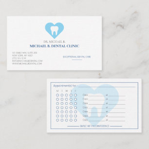 Tarjeta De Citas Clínica Dental Azul Moderna Asistencia Sanitaria