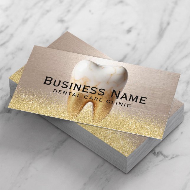 Tarjeta De Citas Clínica Dental Dorada Dentista Dentista Moderna (Subido por el creador)