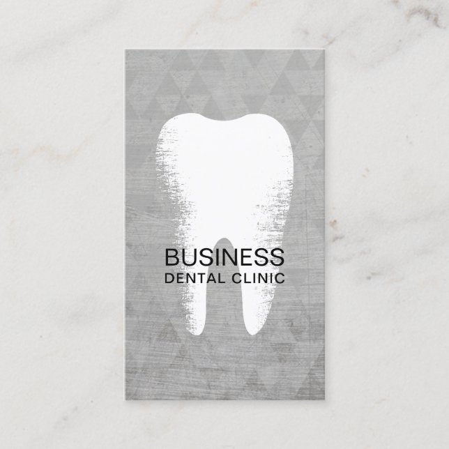 Tarjeta De Citas Clínica dental geométrica del Grunge del logotipo (Anverso)