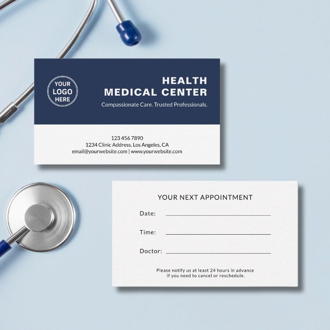 Tarjeta De Citas Clínica Médica de Atención Médica Doctor Profesion (Visit my store for more modern healthcare branding templates and office supplies.)