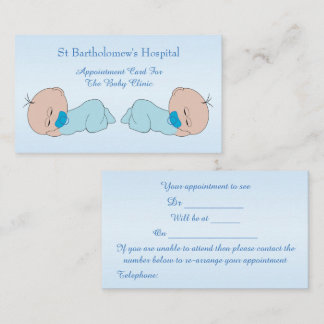 Tarjeta De Citas Clínica para bebés