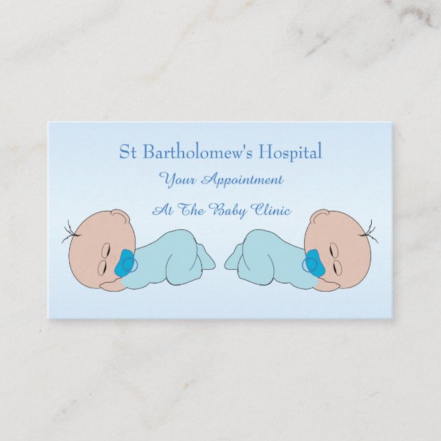 Tarjeta De Citas Clínica para bebés (Anverso)