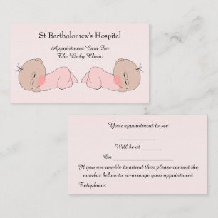 Tarjeta De Citas Clínica para bebés