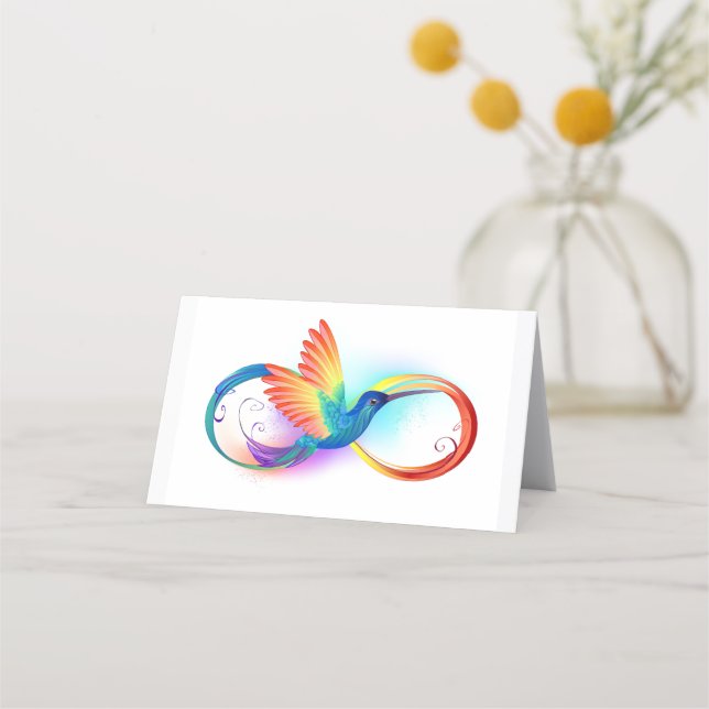 Tarjeta De Citas Colibrí arcoíris con símbolo de infinito (Anverso)