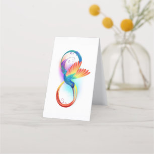 Tarjeta De Citas Colibrí arcoiris con símbolo Infinity