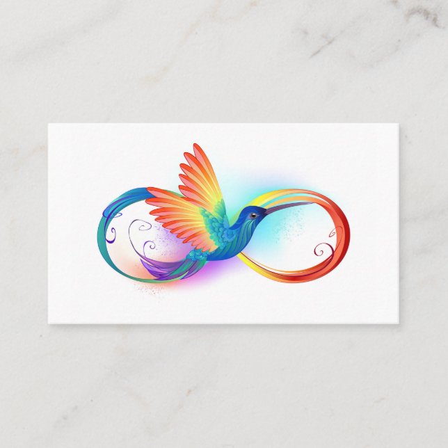 Tarjeta De Citas Colibrí arcoiris con símbolo Infinity (Anverso)