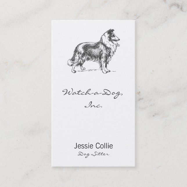 Tarjeta De Citas Collie Dog (Anverso)
