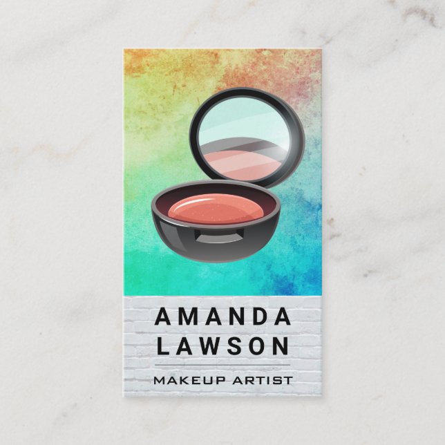 Tarjeta De Citas Compacto de maquillaje | Pintura de textura de lad (Anverso)