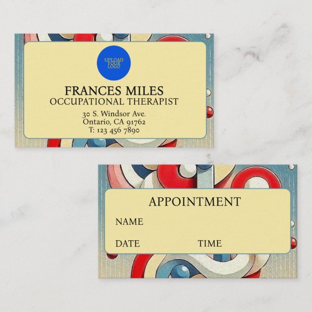 Tarjeta De Citas Composición artística sorprendente y personalizada (Anverso / Reverso)