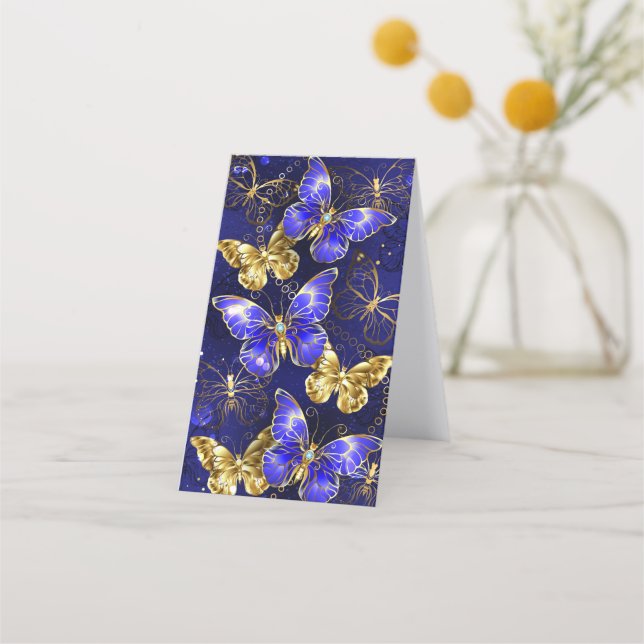 Tarjeta De Citas Composición con mariposas de zafiro (Reverso)