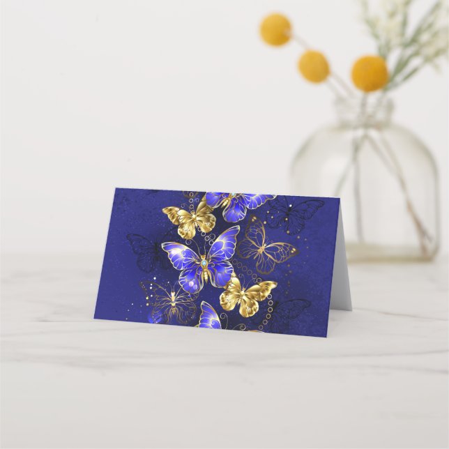 Tarjeta De Citas Composición con mariposas de zafiro (Anverso)