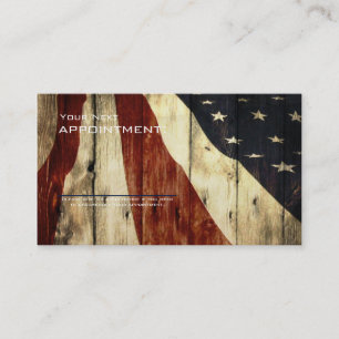 Tarjeta De Citas Construcción de madera americana patriótica