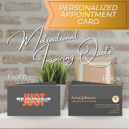 Tarjeta De Citas Consultor de negocios motivacional "Just Be Curiou