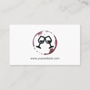 Tarjeta De Citas Copa de vino. Sommelier Mancha de vino