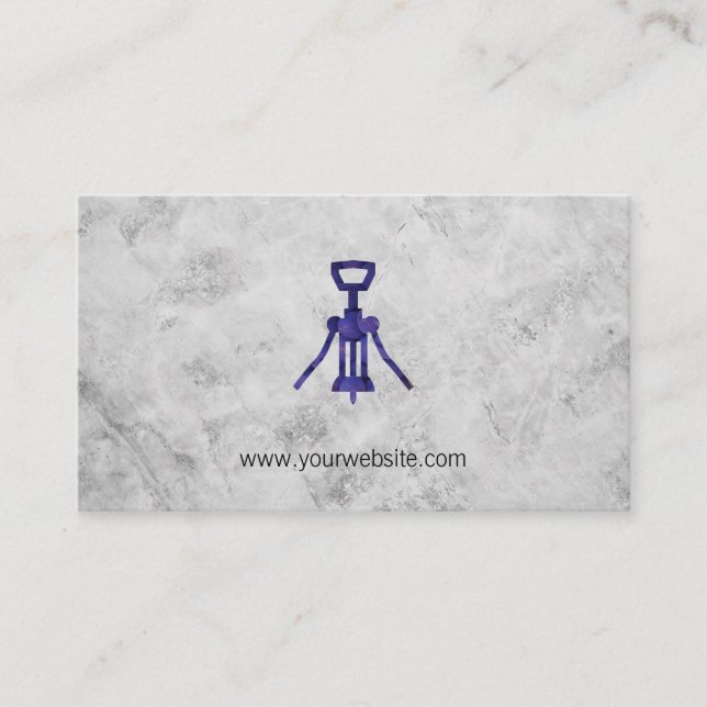 Tarjeta De Citas Copa de vino | Sommelier | Mármol (Anverso)