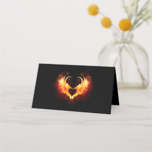 Tarjeta De Citas Corazón de Fuego Ángel con Alas