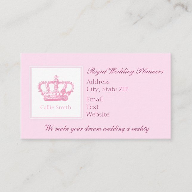 Tarjeta De Citas Corona rosa suave (Anverso)