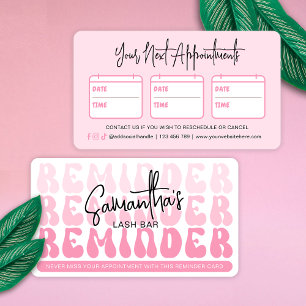 Tarjeta De Citas Cosmetóloga Retro Rosa de moda Salón de belleza Sp