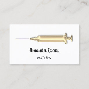 Tarjeta De Citas Cosmetologist Syringe Botox Injection Gold