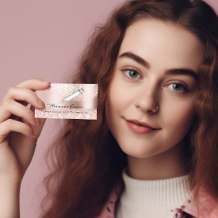 Tarjeta De Citas Cosmetólogo Botox B12 Inyecciones SPA Rosa Appoi
