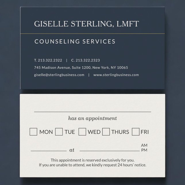 Tarjeta De Citas Counseling Services Office Appointment Reminder (Subido por el creador)