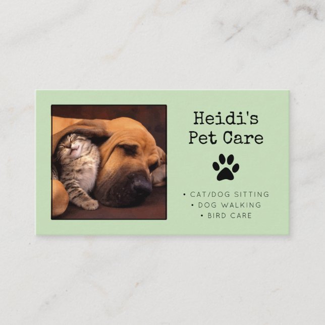 Tarjeta De Citas Cuidado de mascotas (Anverso)