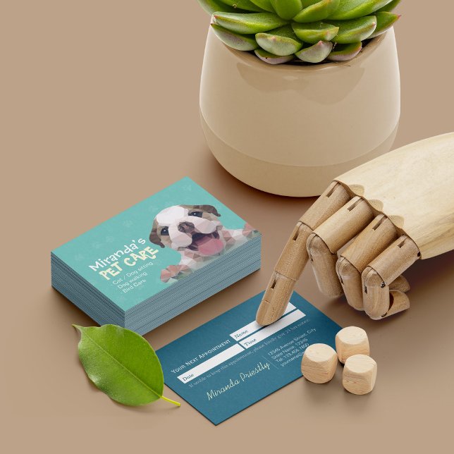 Tarjeta De Citas Cuidado de mascotas de perro con bajo contenido de (Subido por el creador)