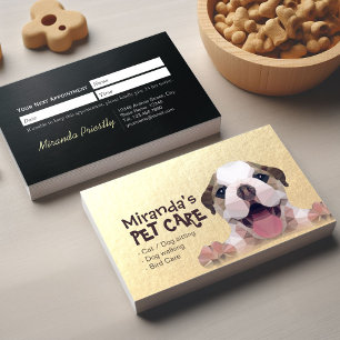 Tarjeta De Citas Cuidado de mascotas de perro con bajo contenido de